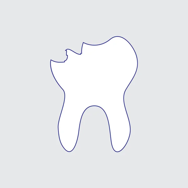 Ícone Dente Símbolo Cuidados Dentários Ilustração Vetorial — Vetor de Stock