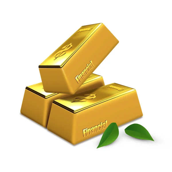 Goud Met Gouden Munten Geïsoleerd Witte Achtergrond — Stockvector