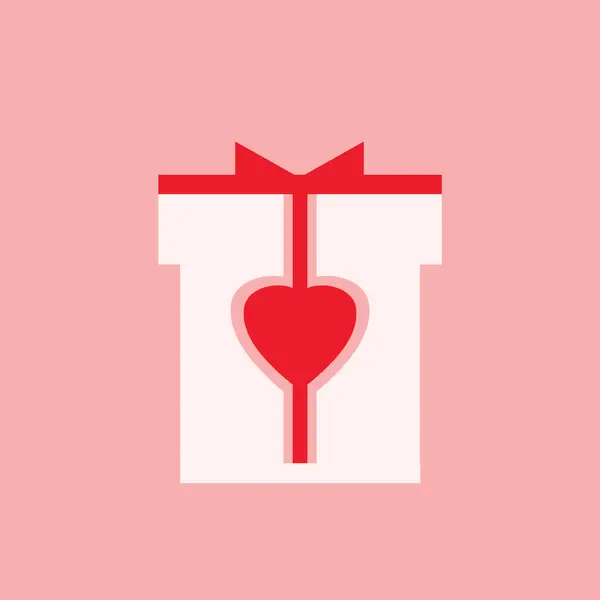 Gift Box Heart Shape Icon Vector Illustration — Stock Vector