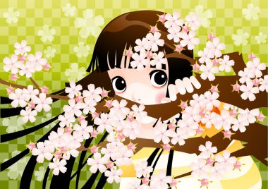 Bahar kiraz çiçeği arka planı