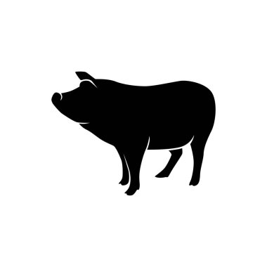 Bir domuzun vektör silueti