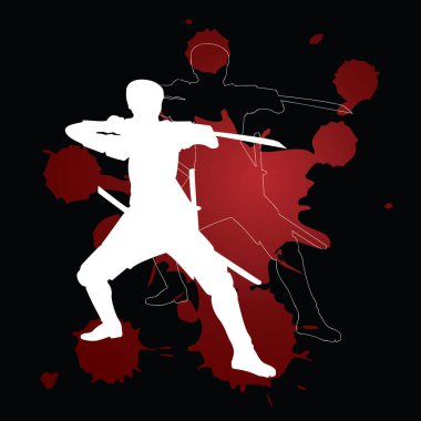 Basketbolcusu olan bir adamın vektör silueti