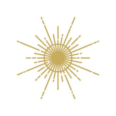 Güneş ve ışınların vektör çizimi.