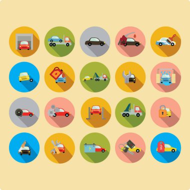 Modern oto onarımının vektör illüstrasyonu