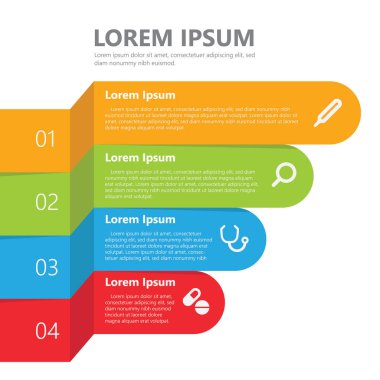 İş teması için renkli vektör illüstrasyonu, modern bilgi şablonu