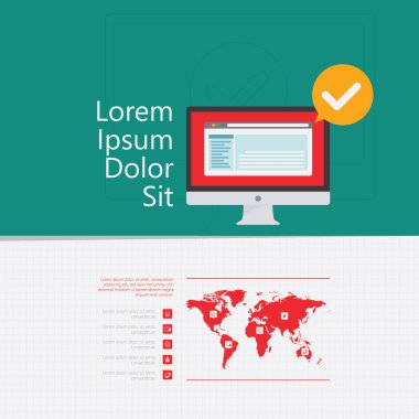 İş teması için renkli vektör illüstrasyonu, modern bilgi şablonu