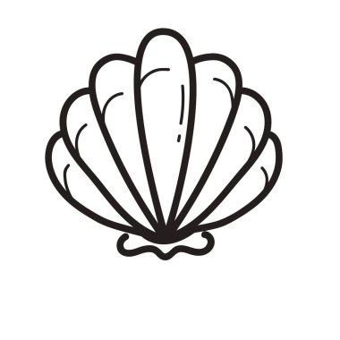 Deniz kabuğu simgesinin vektör çizimi