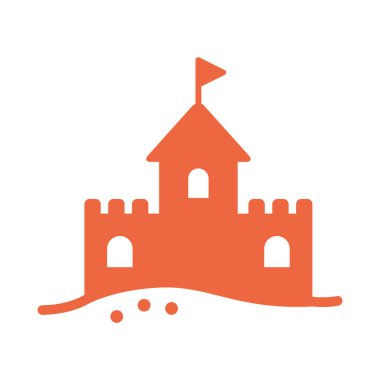 Şato ikonu. düz tasarım biçimi