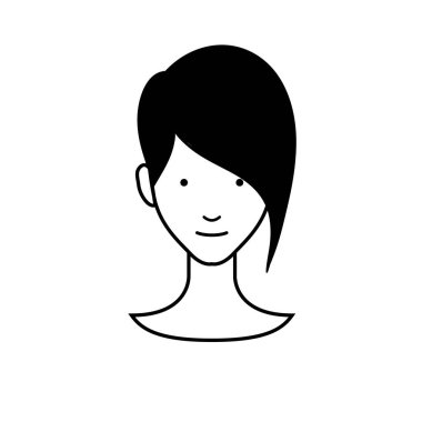 Kadın avatar simgesi vektör illüstrasyon grafik tasarımı