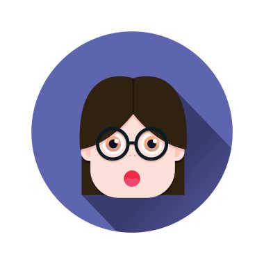 kız yüzünün düz tasarım vektörü çizimi