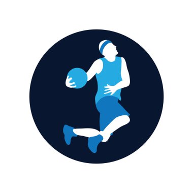 Koşan bir adamın silüetinin vektör çizimi