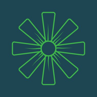 Tek izole güneş ikonunun vektör illüstrasyonu