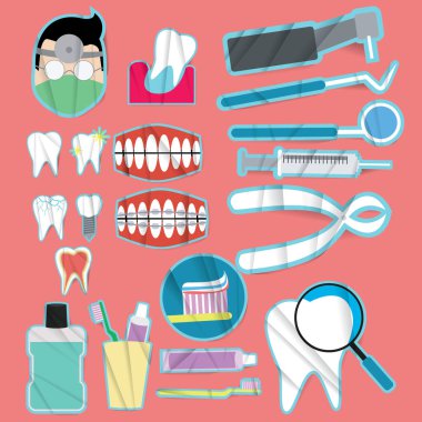 Diş düzlüğü simgesi, vektör illüstrasyonu