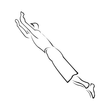 Siyah ve beyaz bir ana hatlı vektör çizelgesini tutan eller