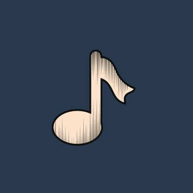 Gri arkaplanda vektör müzik simgesi