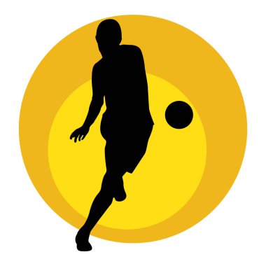 Futbol topu silueti beyaz arkaplanda izole edildi