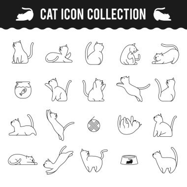 Kedilerin yaratıcı vektör çizimi