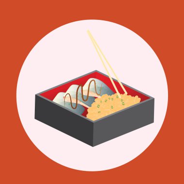 Çubuklu ve çubuklu suşi.