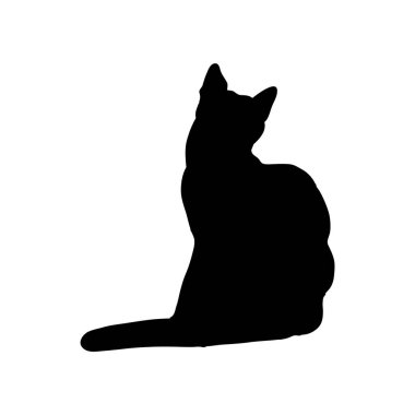 Oturan bir kedinin vektör silueti