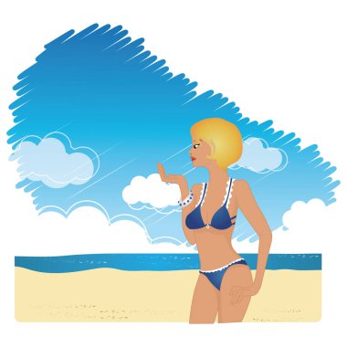 Bir kızın çizgi film karakterinin vektör çizimi