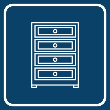 Ahşap dolap ikonu. vektör illüstrasyonu