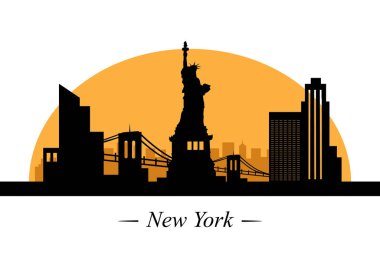 Şehir silüeti, vektör illüstrasyonu 