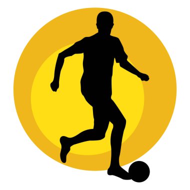 futbol oyuncusu silueti beyaz arkaplanda izole edildi