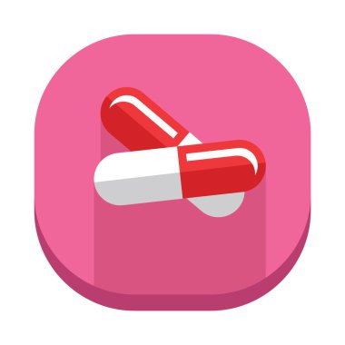 Tek tıbbi hap ikonunun vektör illüstrasyonu