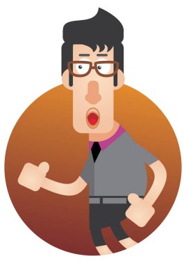 Sakallı ve gözlüklü iş adamı.