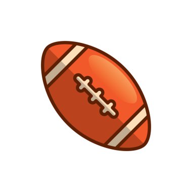 Beyaz arka planda izole edilmiş Amerikan futbolu ikonu. spor sembolü çizimi