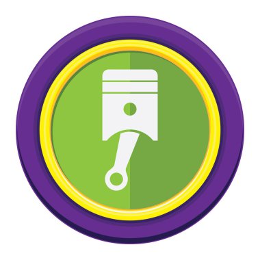 Boya fırçası simgesi düz renkli. vektör illüstrasyonu