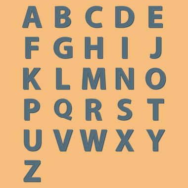 Vektör alfabesi. el çizimi harfler.