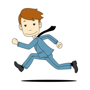 çalışan adam çizgi film karakter vektör çizimi