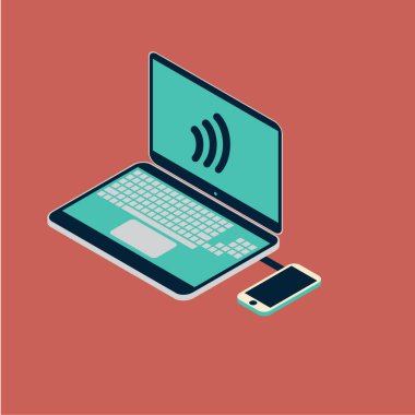 dizüstü bilgisayar simgesi vektör çizimi