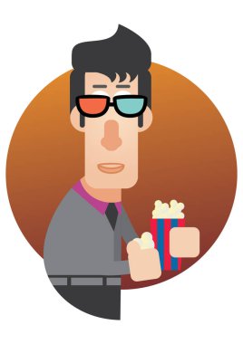 Sakallı ve bira bardaklı bir çizgi film adamı.