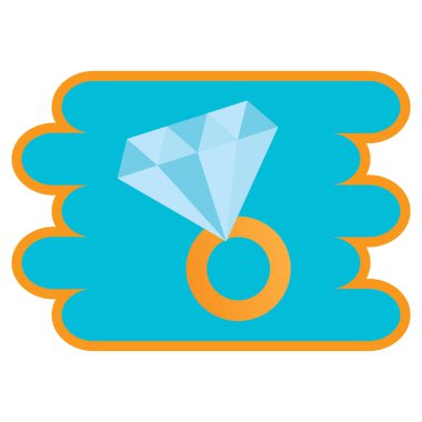 Sarı ve mavi düz tasarım ikonunun vektör çizimi