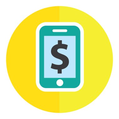 mobil bankacılık simgesi, vektör illüstrasyonu