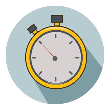 Düz çember izole edilmiş ağ için kronometre simgesi