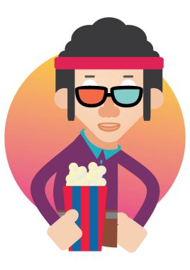 Elinde kahve olan bir adamın çizgi film karakteri.