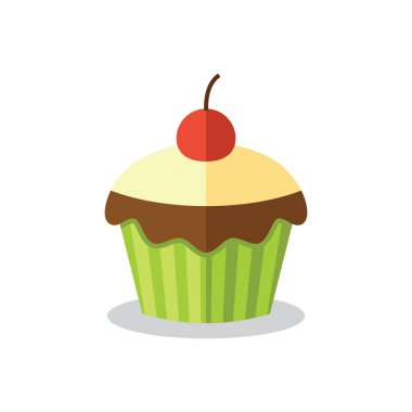 Kek ikonu. Web için pasta vektör simgelerinin karikatür çizimi