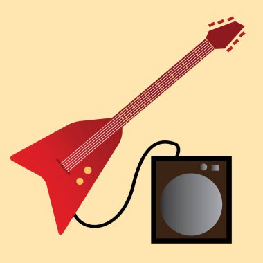 Bir gitarın vektör illüstrasyonu