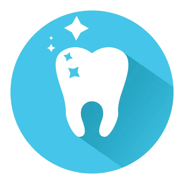 Zahnsymbol Blauen Kreis Vektorabbildung — Stockvektor
