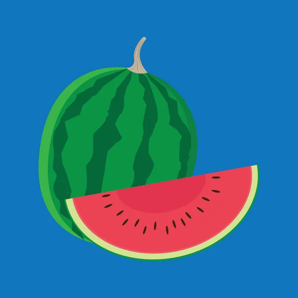 Vector Illustration Watermelon — Stock Vector