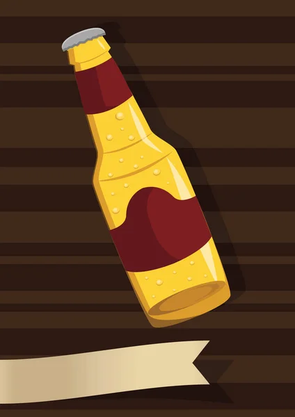 Garrafa Cerveja Vetor Ilustração — Vetor de Stock