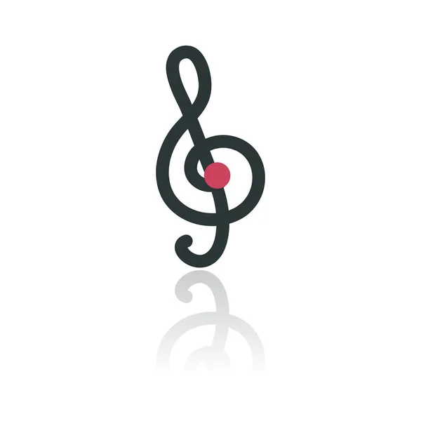 Icona Della Chiave Violino Simbolo Dello Strumento Musicale Illustrazione Vettoriale — Vettoriale Stock
