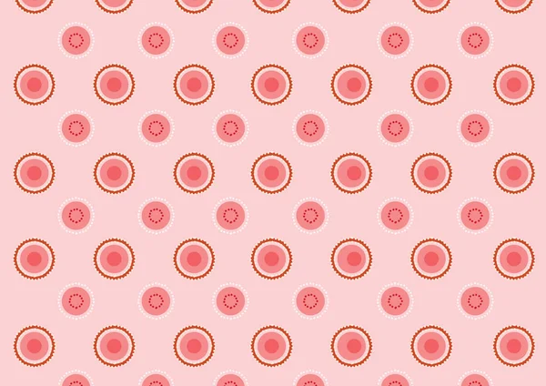ピンクと白の水玉のシームレスなパターン — ストックベクタ