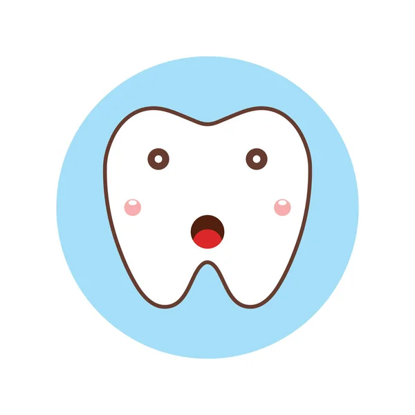 Icona Del Dente Stile Piatto Isolato Sfondo Bianco Cura Dentale — Vettoriale Stock