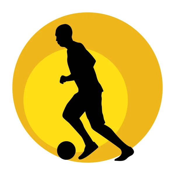 Vector Silhouette Football Player — Stock Vector