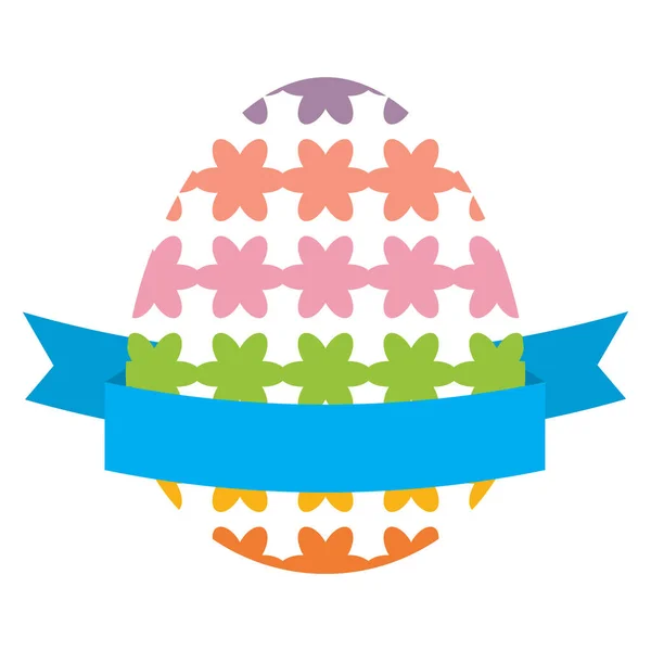 Easter Egg Floral Ornament — Stock Vector