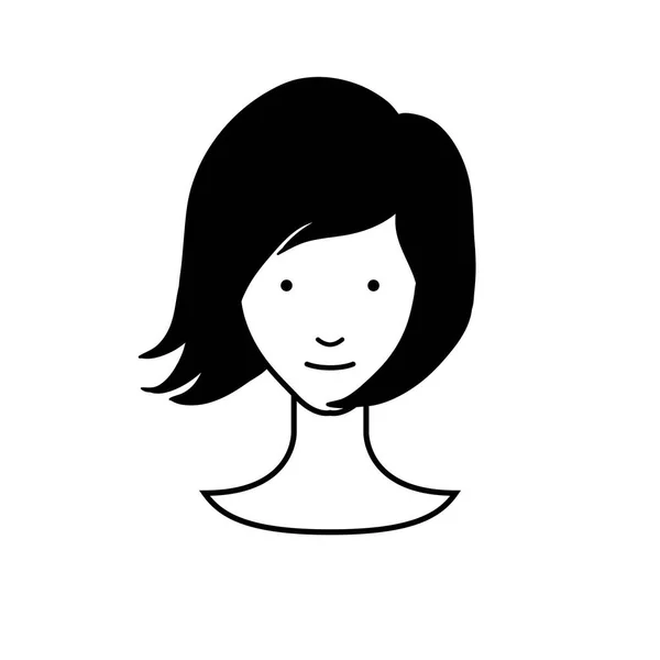 Frau Gesicht Symbol Vektor Illustration Grafik Design — Stockvektor